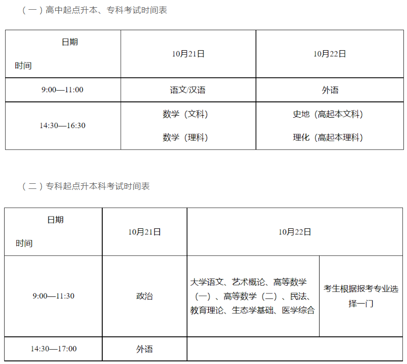 湖南成人高考入學(xué)考試時(shí)間？