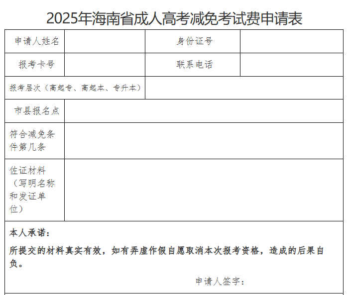 海南省2025年成人高等學(xué)校招生全國統(tǒng)一考試報名公告